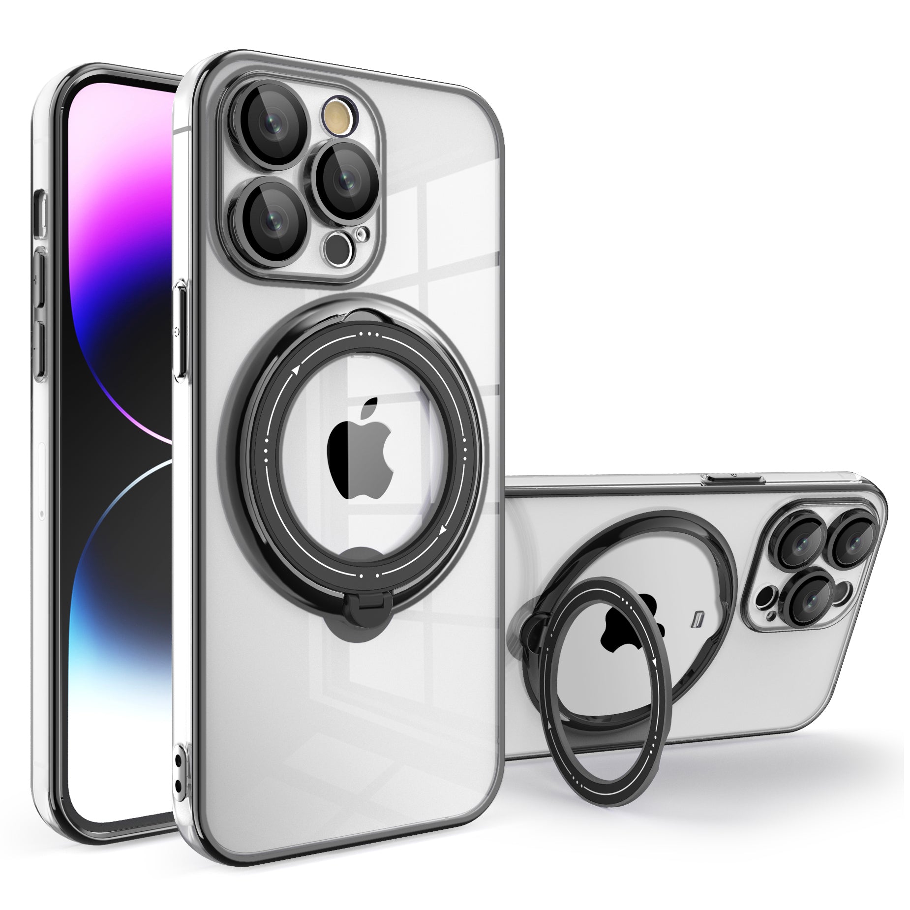 Rotating Kickstand Case for iPhone 14 Pro Max Shockproof PC TPU Phone Cover Compatible with MagSafe Rotating Kickstand Case for iPhone 14 Pro Max Shockproof PC TPU Phone Cover Compatible with MagSafe